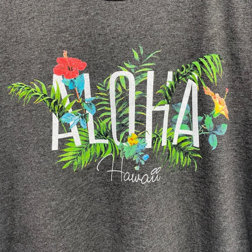 Island Girl Hawaii Aloha Floral Graphic Tee Charcoal Gray XL - Picture 4 of 5